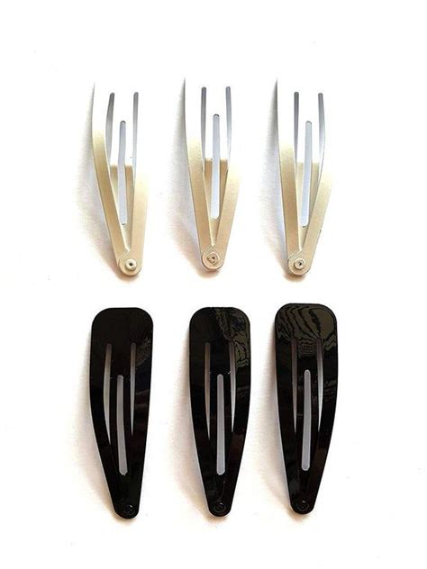 Pcs Big Hair Snap Clips Size Mm Black And White Colors Etsy