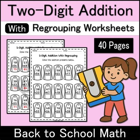 school  digit addition  regrouping grade  math practice