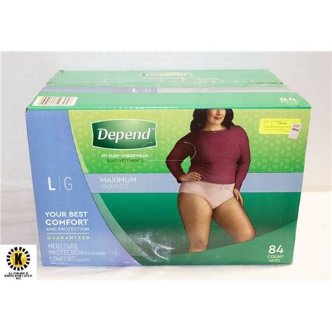 DEPENDS FIT-FLEX UNDERWEAR- 84 BOX COUNT- LARGE