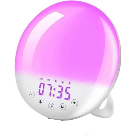 Eveil Lumière LED Radio Réveil Simulateur d aube et Crépuscule pour un