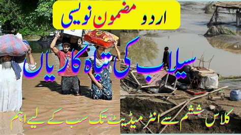 Best Essay Selaab Ki Tabah Kariyan In URDU Flood Destruction Essay