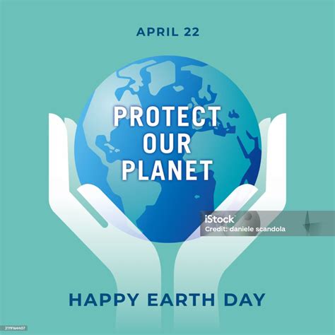 Human Hands Holding Planet Earth Earth Day Concept Stock Illustration