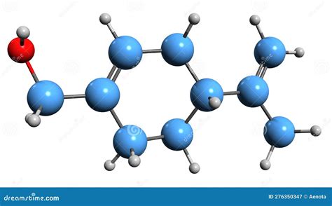 3d Image Of Perillyl Alcohol Skeletal Formula Stock Illustration