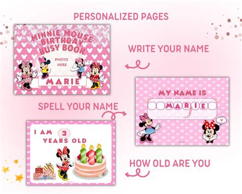 Minnie Mouse Busy Book, Preschool Toddler Activity, Learning Binder ...