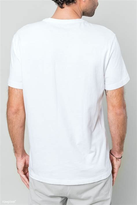 Back View Of Man In Blank White T Shirt Premium Image By