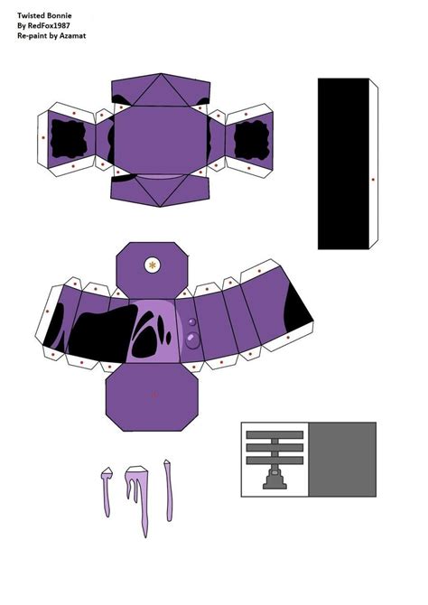 15new Fnaf Papercraft Bonnie Minecraft Instructions Shearartt