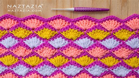 HOW To CROCHET SHELL SCALES STITCH Fast And Easy Pattern For A