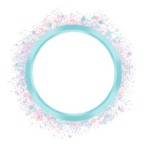 Circle Blue Frame With Color Splash Color Splash Ink Splash Ink PNG