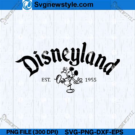 Disneyland 1955 Text Svg Mouse Svg Png Dxf Eps