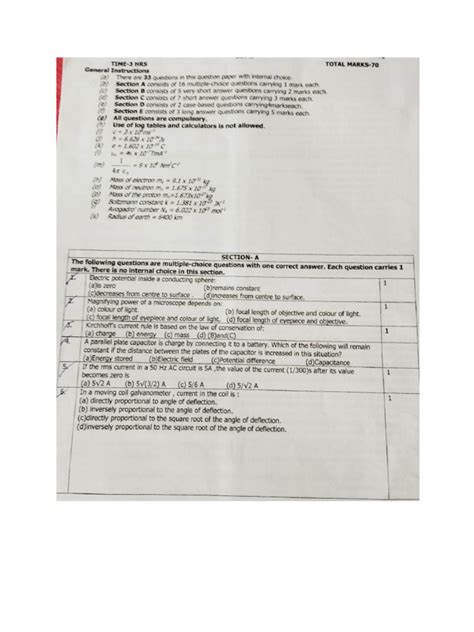 Sample Question Paper 11 | PDF