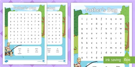 Fathers Day Word Search English Afrikaans Teacher Made