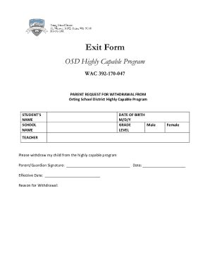 Fillable Online Highly Capable Services Opt Out Form Fax Email Print