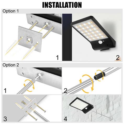 Solar Lights Pir Motion Sensor Waterproof Outdoor Garden Yard Wall Lamp