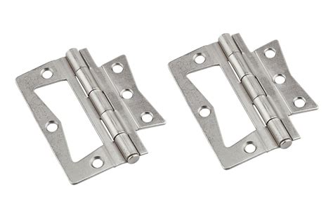 3 Satin Nickel Surface Mount Hinges 2 Pack