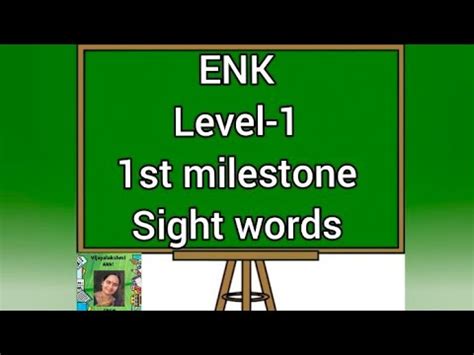 English Nali Kali ENK Level 1 1st Milestone Sight Words