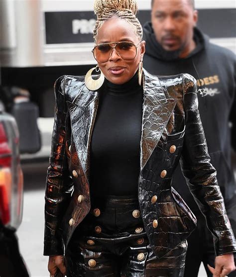 Mary J Blige Cbs Mornings Black Leather Blazer Usjackets