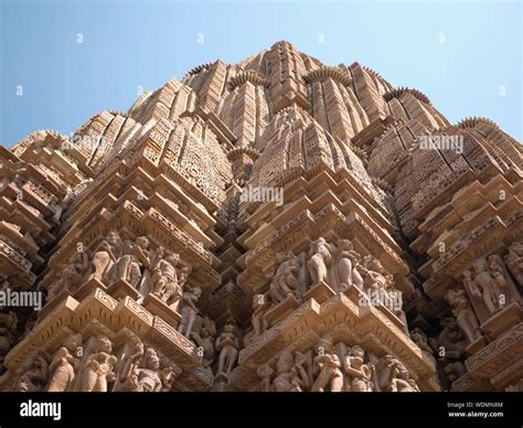 Detailed Stone Carvings On The Kandariya Mahadeva Temple Khajuraho