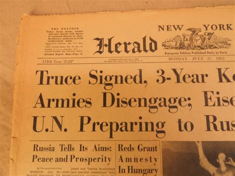 Ukp 0002 End Of Korean War New York Herald Tribune July 27 1953