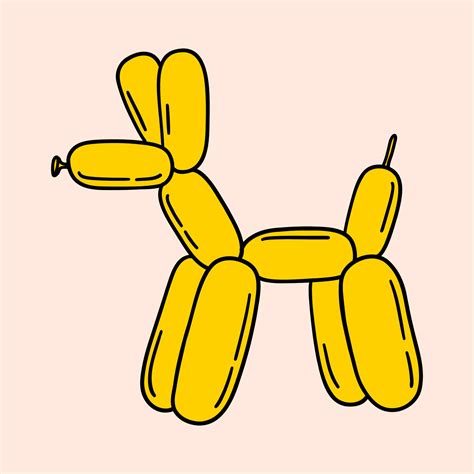 Yellow Cartoon Balloon Dog 25681719 Vector Art at Vecteezy