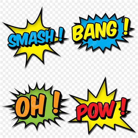 Comic Pow Clipart Transparent PNG Hd Comic Burst Text Smash Bang Oh