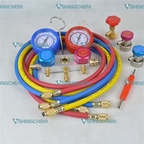 Factory Supply R134a Aluminum Manifold Gauge Set 536g Refrigerant