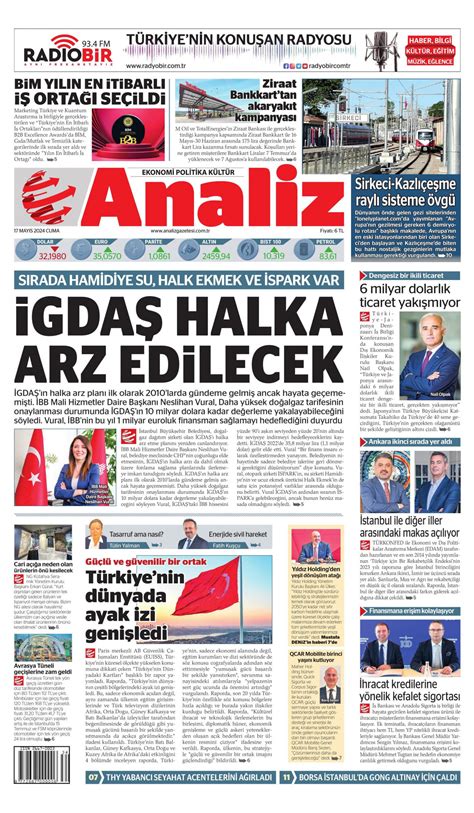 Analiz Gazetesi Analiz Manşet Oku Haberler 17 Mayıs 2024