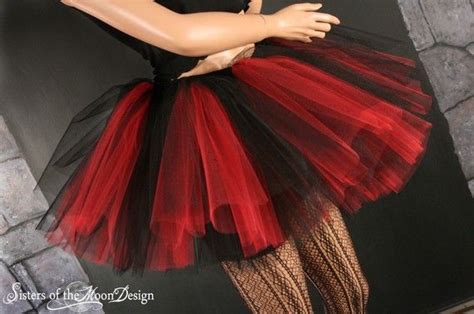 Black Red Adult Tutu Tulle Skirt Sizes Xs Plus Size Three Layer