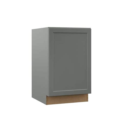 Hampton Bay Designer Series Melvern Storm Gray Shaker Assembled Full Height Door Base Kitchen