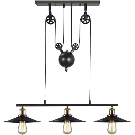 IDEGU 3 Lampes Lustre Industrielle Suspension Luminaire Vintage