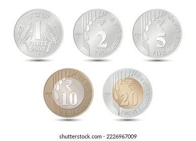 India Set Coins Coins Vector Illustration Stock Vector Royalty Free