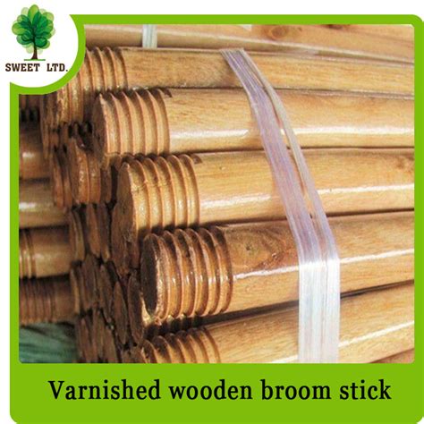 Wholesale Painting Broom Stick Balai Varnished Wooden Broom Stick