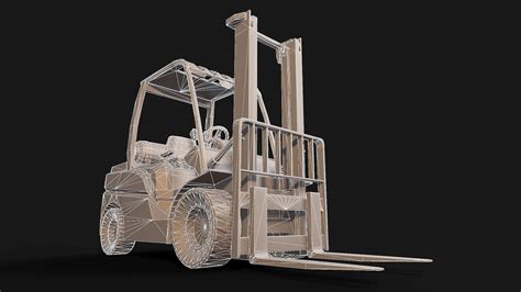 3D Model Low Poly PBR Forklift Truck VR AR Low Poly CGTrader