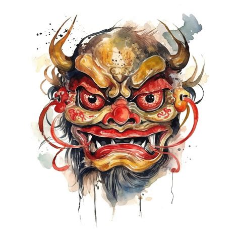 Premium AI Image | Demon face character illustration generative ai