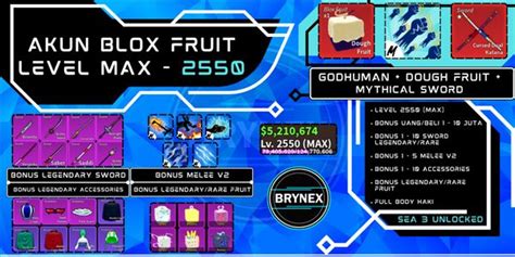 Buy Akun Akun Blox Fruit Level Max Godhuman Dough Fruit Mythical