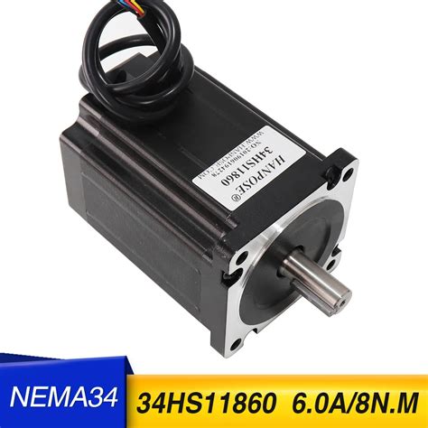 86 Stepper Motor 86X118mm 2 Phase High Torque 8 0N M 6 0A D14mm Nema34