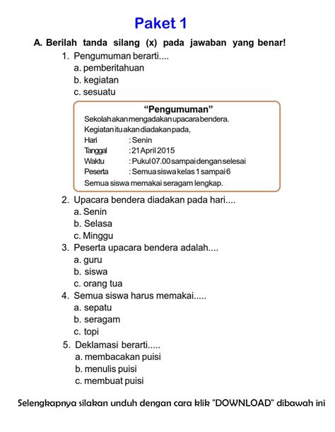 Soal Latihan Bahasa Indonesia Kelas 9 Menyusun Cerita Inspiratif