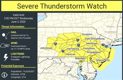 Nj Weather Severe Thunderstorm Watch Issued For Most Of State