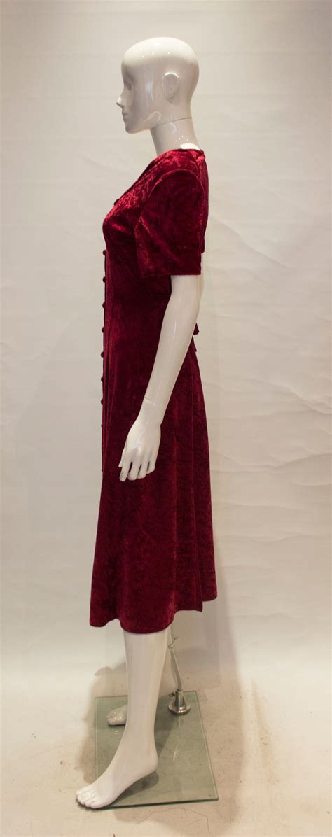 Vintage Red Crushed Velvet Dress For Sale At 1stdibs Red Velvet Dress