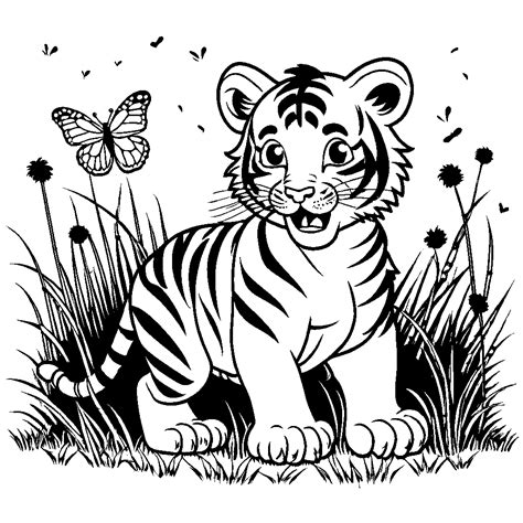 Tiger Coloring Page Lulu Pages