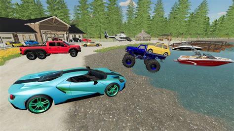 Millionaire finds lost Monster Truck with Lamborghini and boat | Farming Simulator 22 - Go IT