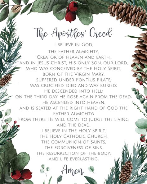 Apostles' Creed Prayer Digital File Download - Etsy