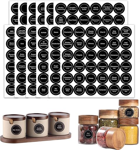 Herb And Spice Jar Labels Stickers Clear Transparent With Black Or