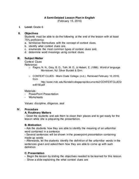 Sample Of Semi Detailed Lesson Plan In Mathematics Telegraph