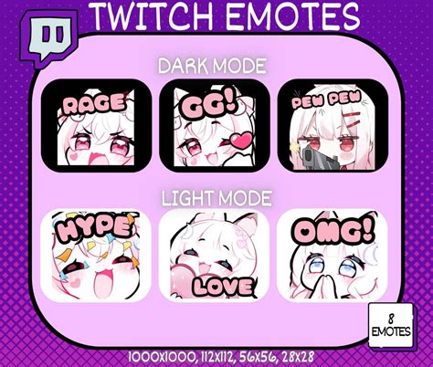 8 X Anime Twitch Emotes, Chibi Twitch Emotes, Cute Twitch Emotes, Funny ...