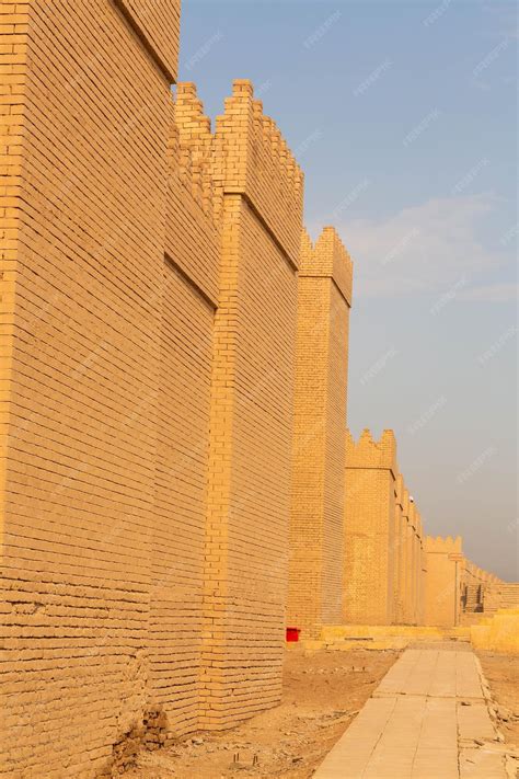 Premium Photo | Babylon great walls restored by Saddam Houssein. Babylon, Iraq