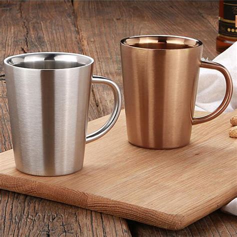 Stainless Steel Double Wall Insulated Water Cup Creative Coffee Mug