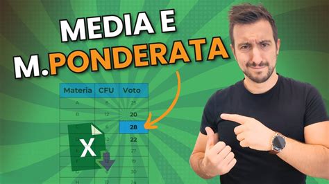 Media E Media Ponderata In Excel DIFFERENZA 3 ESERCIZI YouTube