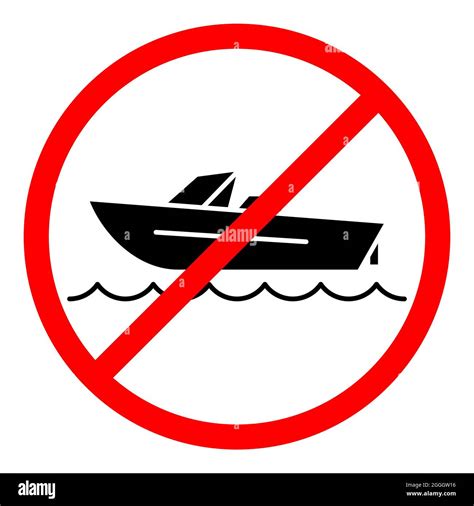 Boat Ban Icon No Ship Sign Boat Is Prohibited Stop Or Ban Red Round