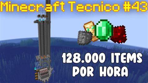 Granja de esmeralda 128 000 items Minecraft Survival Técnico Ep 43