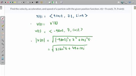 Solved 9 Particle Moves With Position Function 7 7 1 8 7 9k